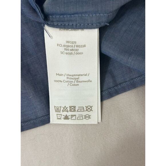 Boden Women’s Chambray Top Cap Sleeve Blue Tassel Tie Front Cottagecore US 4 - Picture 7 of 8